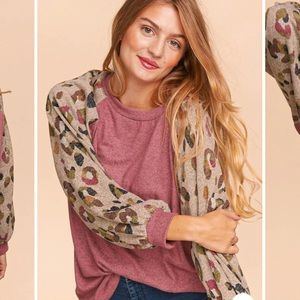 Mauve animal print top